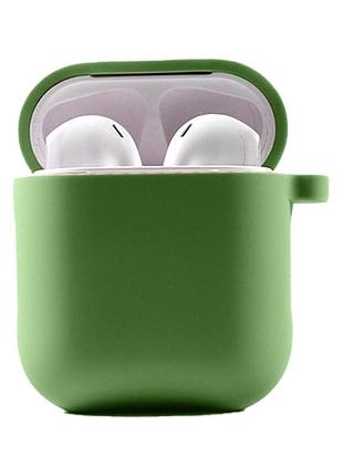 Силіконовий футляр з мікрофіброю для навушників airpods 1/2 м'ятний / mint