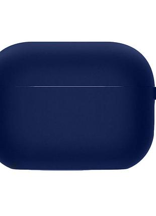 Силіконовий футляр з мікрофіброю для навушників airpods 3 темно-синій / midnight blue