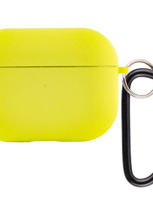 Силиконовый футляр с микрофиброй для наушников airpods pro желтый / bright yellow