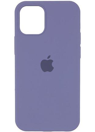 Чехол silicone case full protective (aa) для apple iphone 14 pro max (6.7") серый / lavender gray
