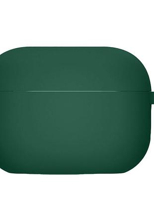 Силіконовий футляр з мікрофіброю для навушників airpods pro 2 / pro зелений / pine green