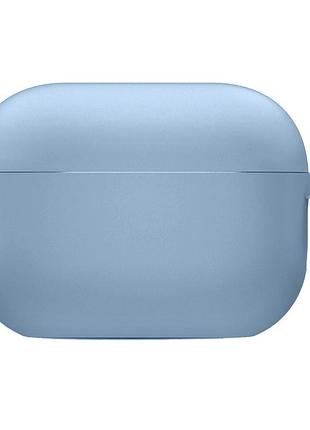 Силіконовий футляр з мікрофіброю для навушників airpods pro 2 / pro блакитний / lilac blue