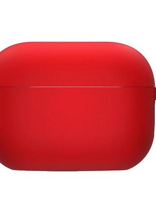 Силіконовий футляр з мікрофіброю для навушників airpods 4 червоний / red