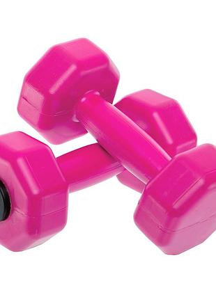 Гантели для фитнеса пластиковые champion ta-9820 1кг (пара) розовый (56508182), fdso