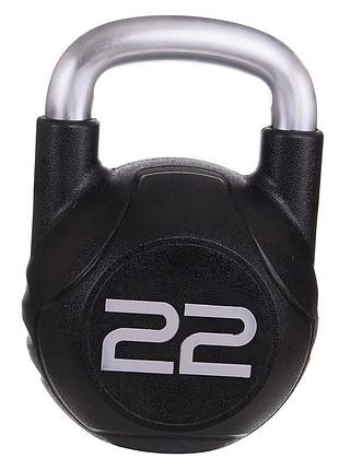 Гиря обрезиненная с хромированной ручкой ta-2681 22кг черный (56363239), zelart