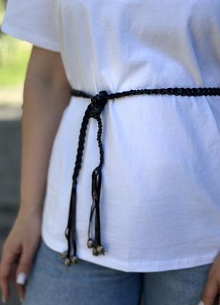 Ремінець плетений "косичка" темно-синій