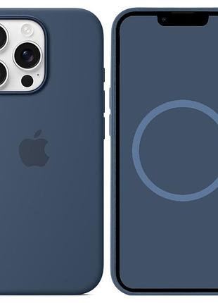 Чехол silicone case (aaa) with magsafe and animation для apple iphone 16 pro (6.3") denim