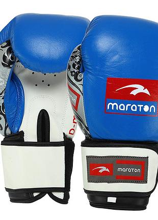 Перчатки боксерские dmax mrt-c4 14oz сине-белый (37446004), maraton
