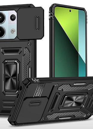 Ударопрочный чехол camshield army ring для xiaomi poco x6 / note 13 pro 5g черный / black