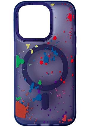 Чехол tpu+pc flush with magsafe для apple iphone 15 pro (6.1") dark purple