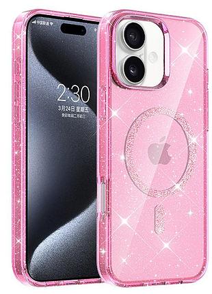 Чехол tpu eclipse sparkle (magfit) для apple iphone 16 (6.1") pink