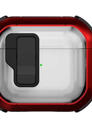 Футляр противоударный locking button для наушников airpods 3 red