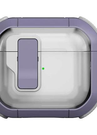 Футляр противоударный locking button для наушников airpods 3 light purple