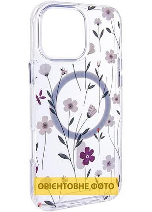 Tpu+pc чехол clear garden with magsafe для apple iphone 17 air (6.5") cherry petal
