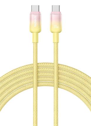 Дата кабель baseus discolor series fast charging type-c to type-c 100w (1m) (p10374902) custard yellow