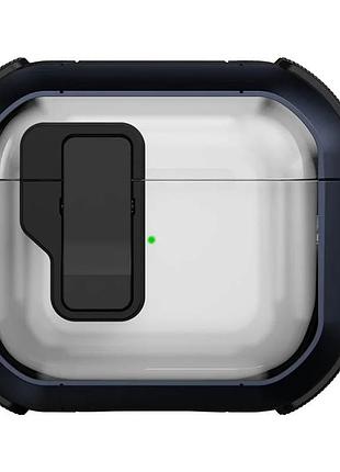 Футляр противоударный locking button для наушников airpods 3 blue
