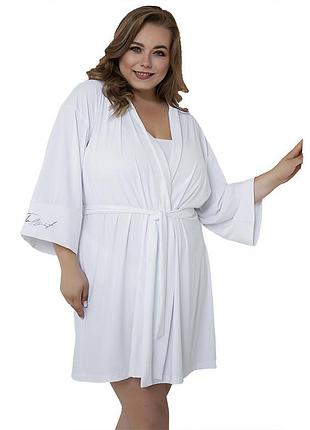 Короткий халат xa1 m/l белый (06399909), totalfit