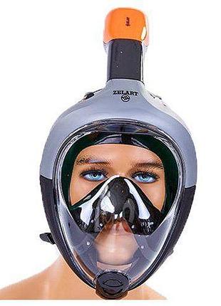Маска для снорклинга m501l s/m серо-черный (60363099), zelart