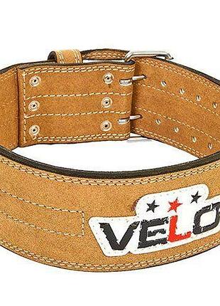 Пояс для пауерліфтингу шкіряний vl-6645 l бежовий (34241008), velo