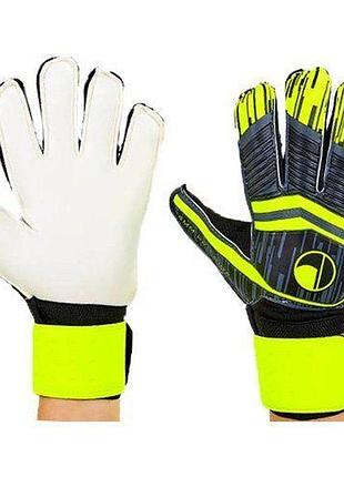 Перчатки вратарские с защитными вставками fb-900 8 черно-салатовый (57429061), no branding
