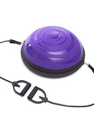 Балансировочная платформа с эспандерами fi-1935 черно-фиолетовый (56429382), no branding