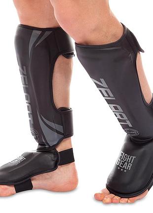 Защита голени и стопы для единоборств bo-8356 s черно-серый (37429206), zelart
