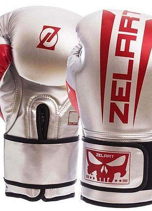Рукавички боксерські bo-1323 12oz срібно-червоний (37363051), zelart