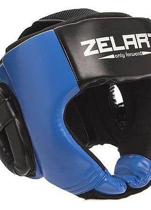 Шлем боксерский открытый bo-1386 xl сине-белый (37363090), zelart