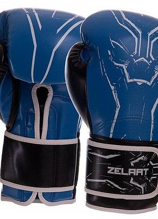 Перчатки боксерские bo-2889 14oz синий (37363121), zelart