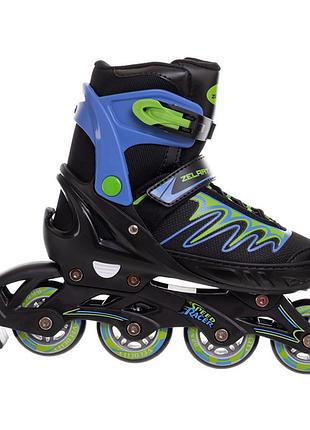 Роликовые коньки раздвижные z-2914 29-32 сине-зеленый (60363155), zelart