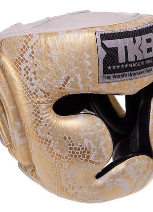 Шлем боксерский с полной защитой super snake tkhgss-02 s бело-золотой (37551051), top king boxing