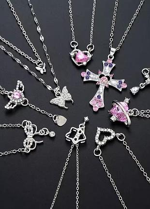 Набір підвісок y2k cottagecore хрест серця