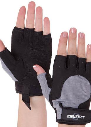 Рукавички для фітнесу sb-161732 m чорно-сірий (07363054), zelart