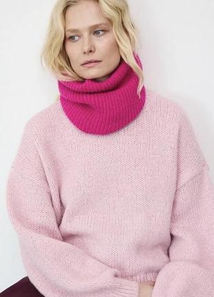 Снуд шарф на шию шарф хомут жіночий без дефектів ангора