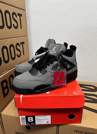 Кроссовки nike jordan 4 grey/black /джордан 4 серые 36 37 38 39 40 41 42 43 44 45