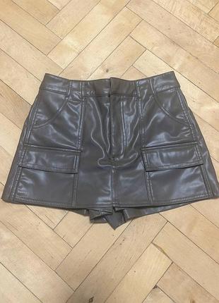 Жіноча юбка-шорти zara еко шкіра