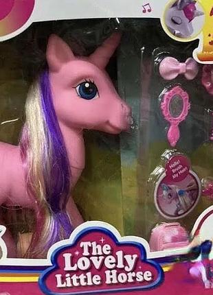 Игровой набор пони единорог с шелковистой гривой со звуком my little pony