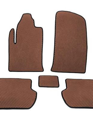 Коврики eva коричневі для ford fiesta 2002-2008 модельні гумові килимки в салон захисту від бруду dm-11