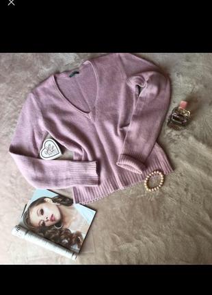 Модный лиловый женский свитер шерстяной тёплый ангорской, размер s брендовый8 фото