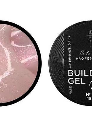 Гель для нарощування saga builder gel veil (17 рожевий перли з перламутром та шиммером), 15 мл