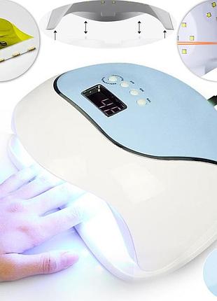 Лампа для маникюра sun bq-v5, 120w (led+uv), macaroon blue