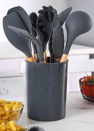 Набір кухонного приладдя 12шт kitchen set, сірий