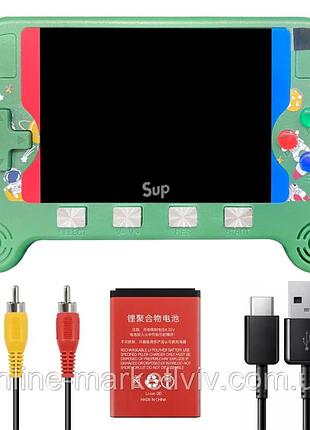 Портативная игровая консоль на 500 игр, 3,5", от usb, f3, зеленый