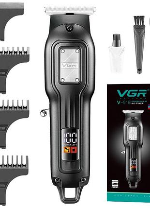 Акумуляторна машинка для стрижки волосся з дисплеєм + 3 насадки, vgr v-918