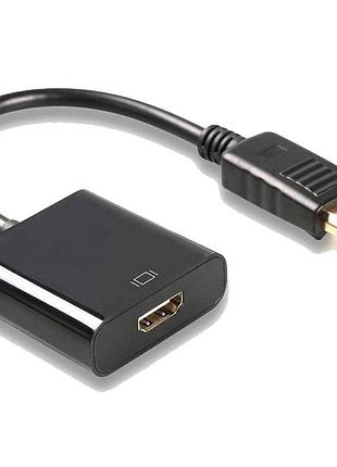 Переходник displayport на hdmi 4k (23,5см), черный