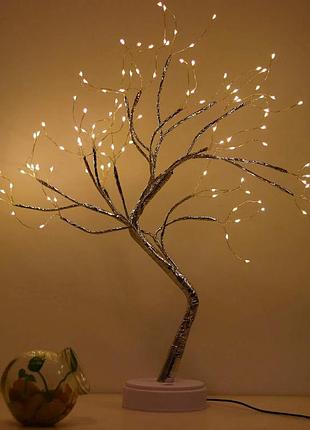 Настольный led светильник 50см, diy auelife, дерево бонсай, от usb