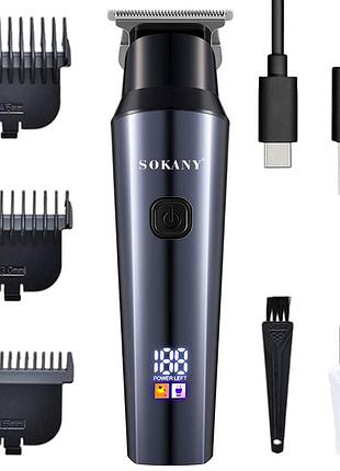 Аккумуляторная машинка для стрижки 3 насадки, с usb, sk-16047