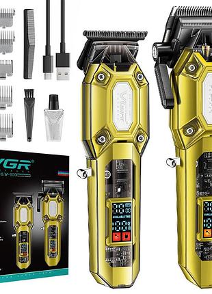 Комплект для стрижки 2в1 + 10 насадок, с usb, vgr v-600&900