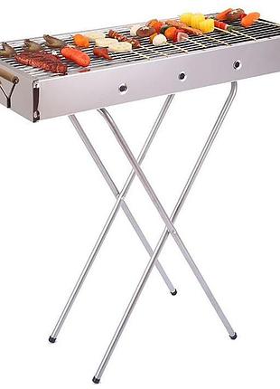 Переносной мангал с решеткой 80х78х30см, barbecue tray 770ss