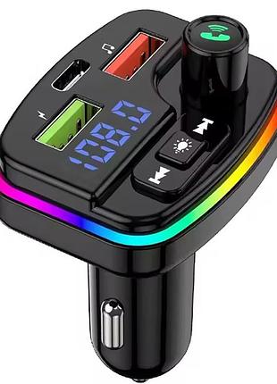 Автомобильный fm трансмиттер с зарядкой, 2хusb, type-c, pervoi ctc-732
